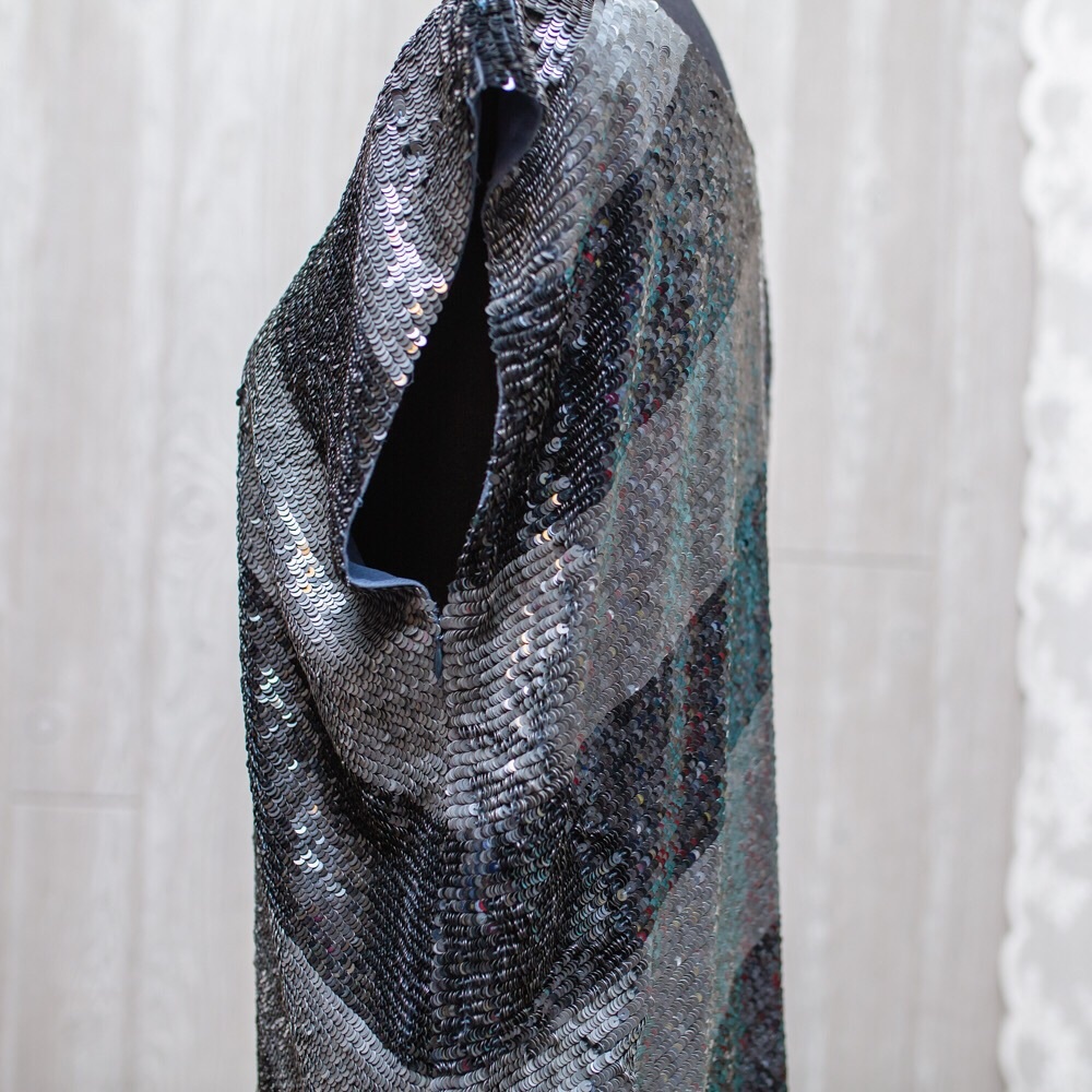 HH Haute Hippie Chevron Sequin Silk shift L - Picture 4 of 8